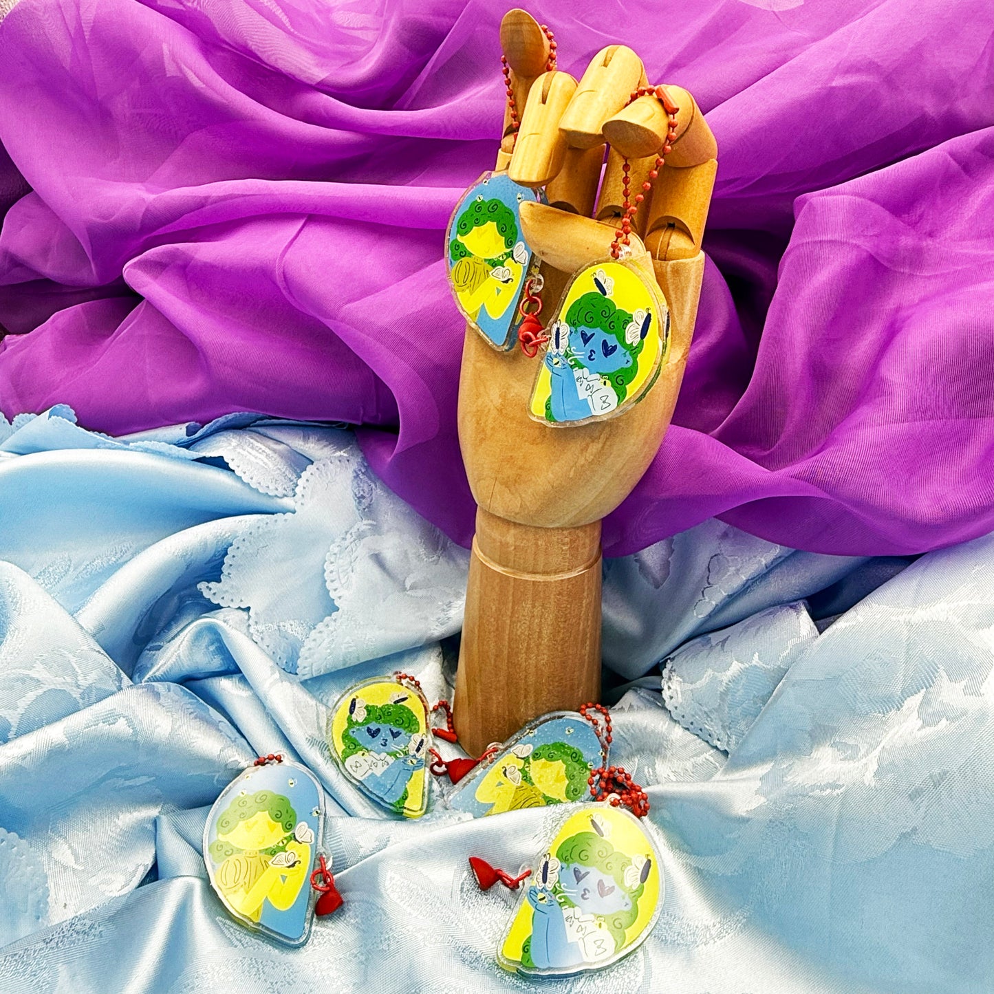 Bees and Butterflies Keychain Pair