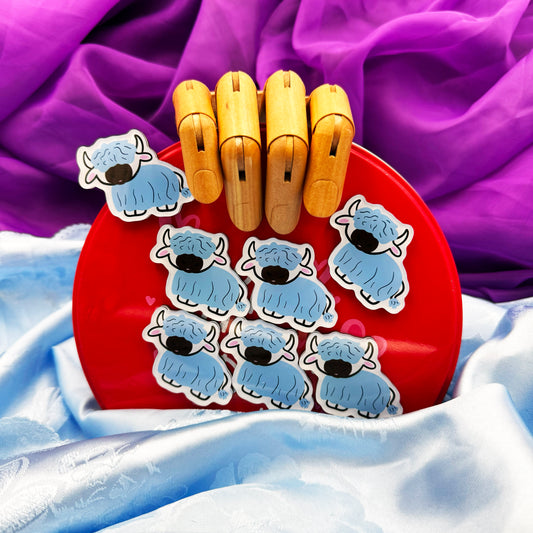 Blue Highland Cow Magnet